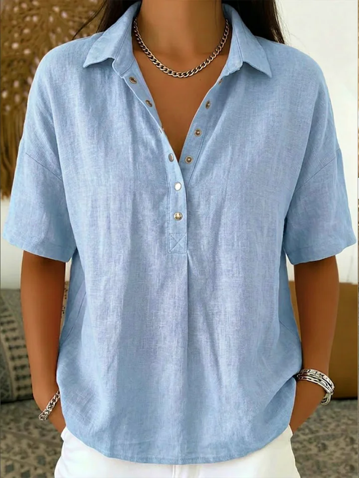 Blouse with Collar and Button Fastening