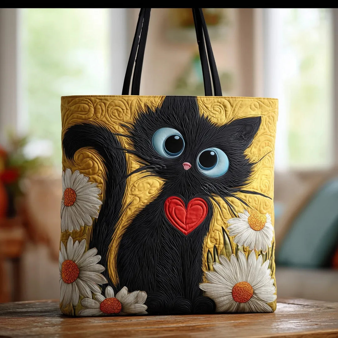 Alice | Handmade Black Cat Bag with Heart