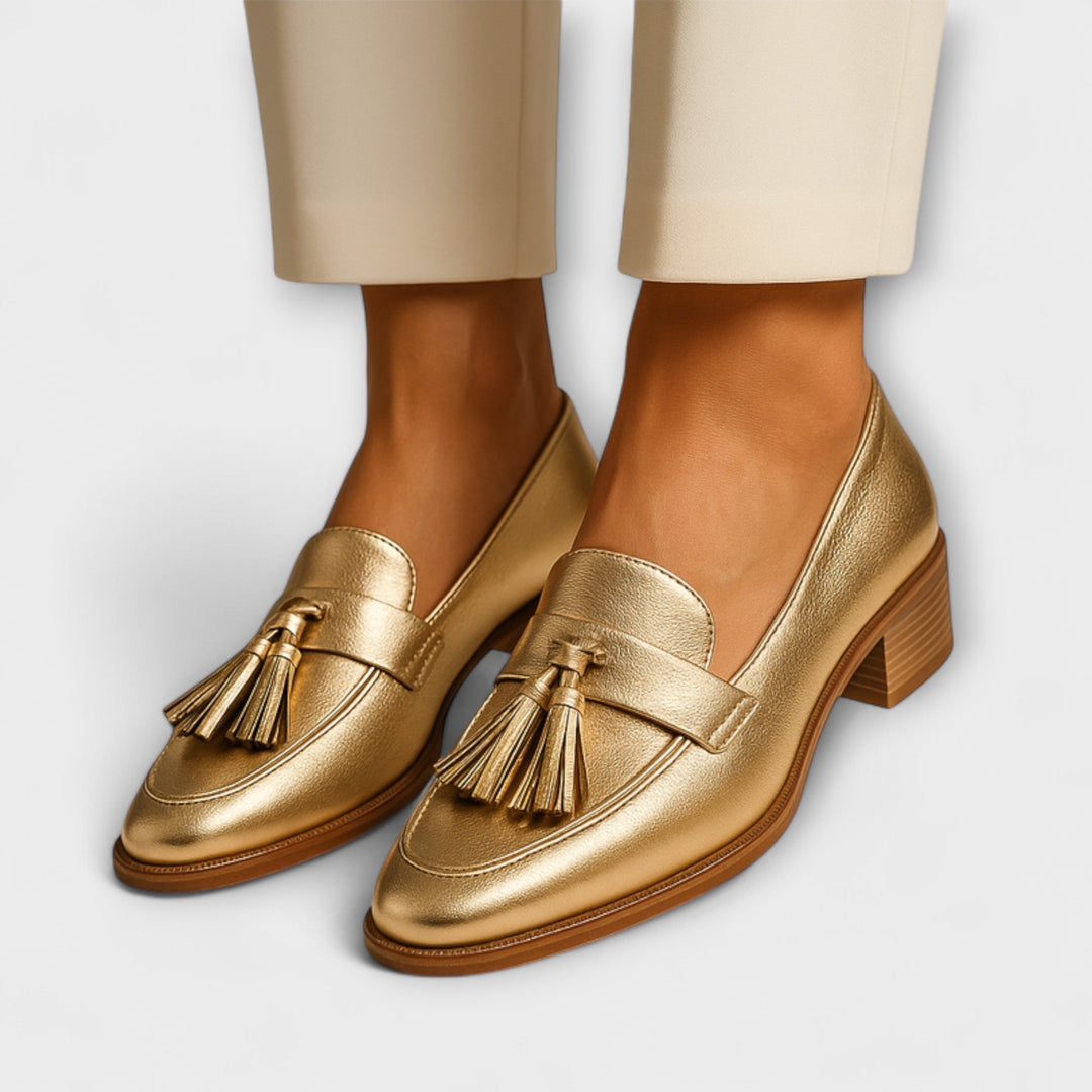 Celeste | Casual Gold Loafers