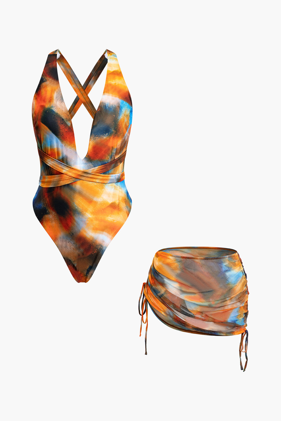 Susan | Watercolour Wrap Swimsuit Set