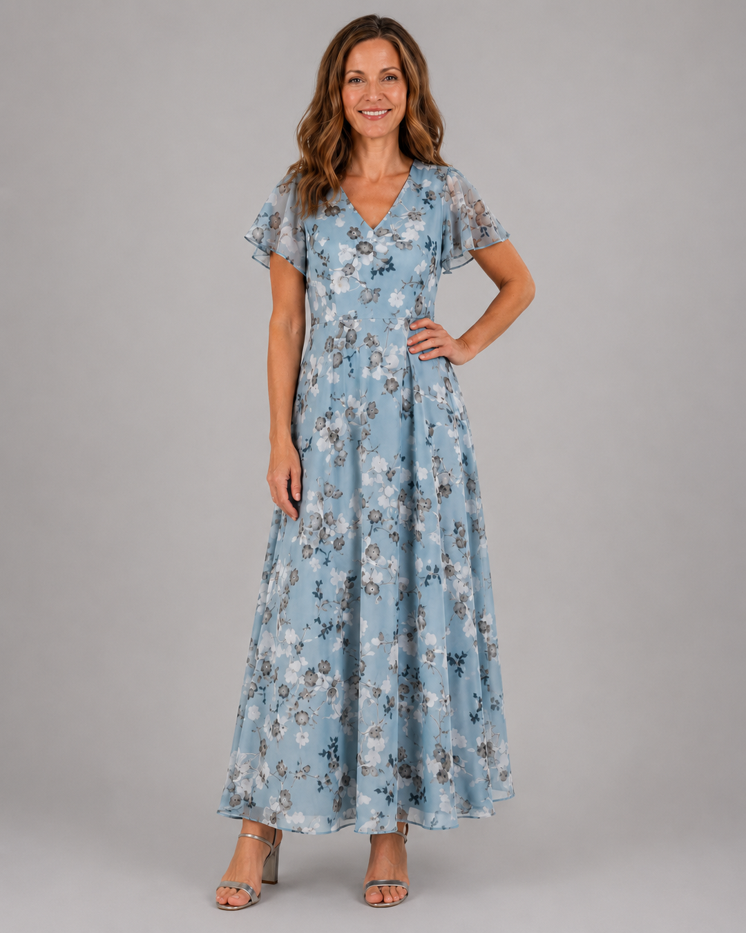 Ismeria | Floral Chiffon Maxi Dress