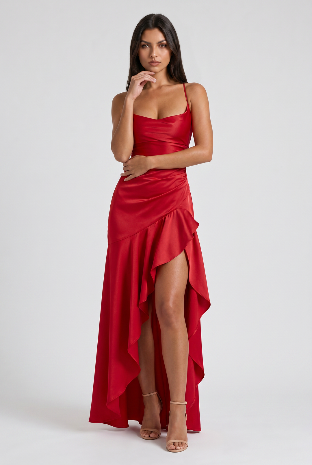 Ruby - Asymmetrical Draped Maxi Dress