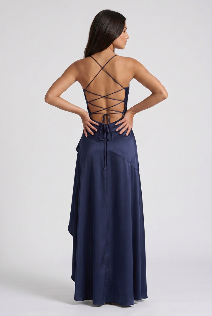 Ruby - Asymmetrical Draped Maxi Dress