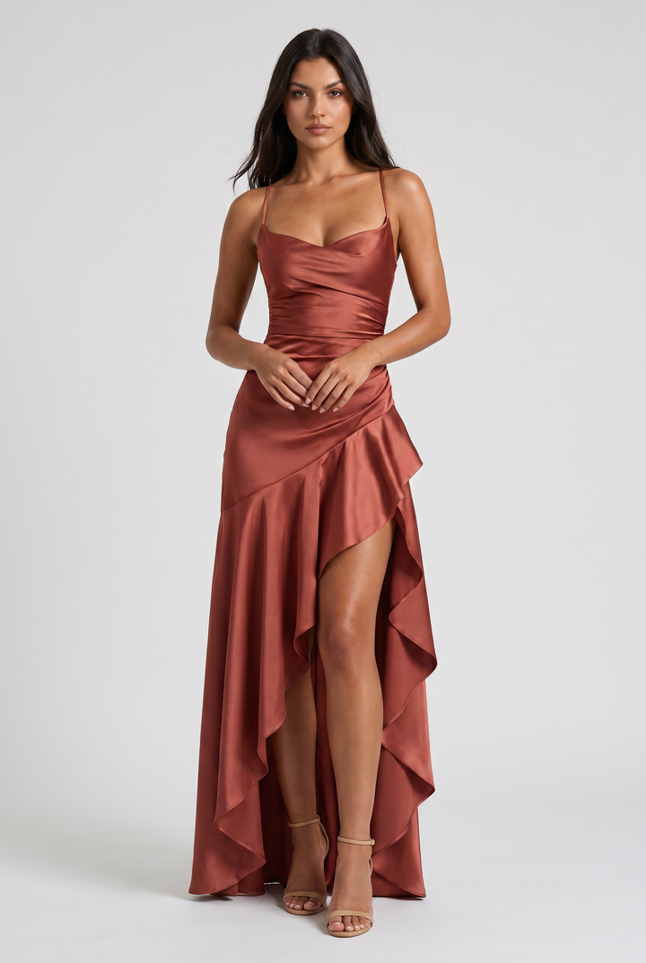 Ruby - Asymmetrical Draped Maxi Dress