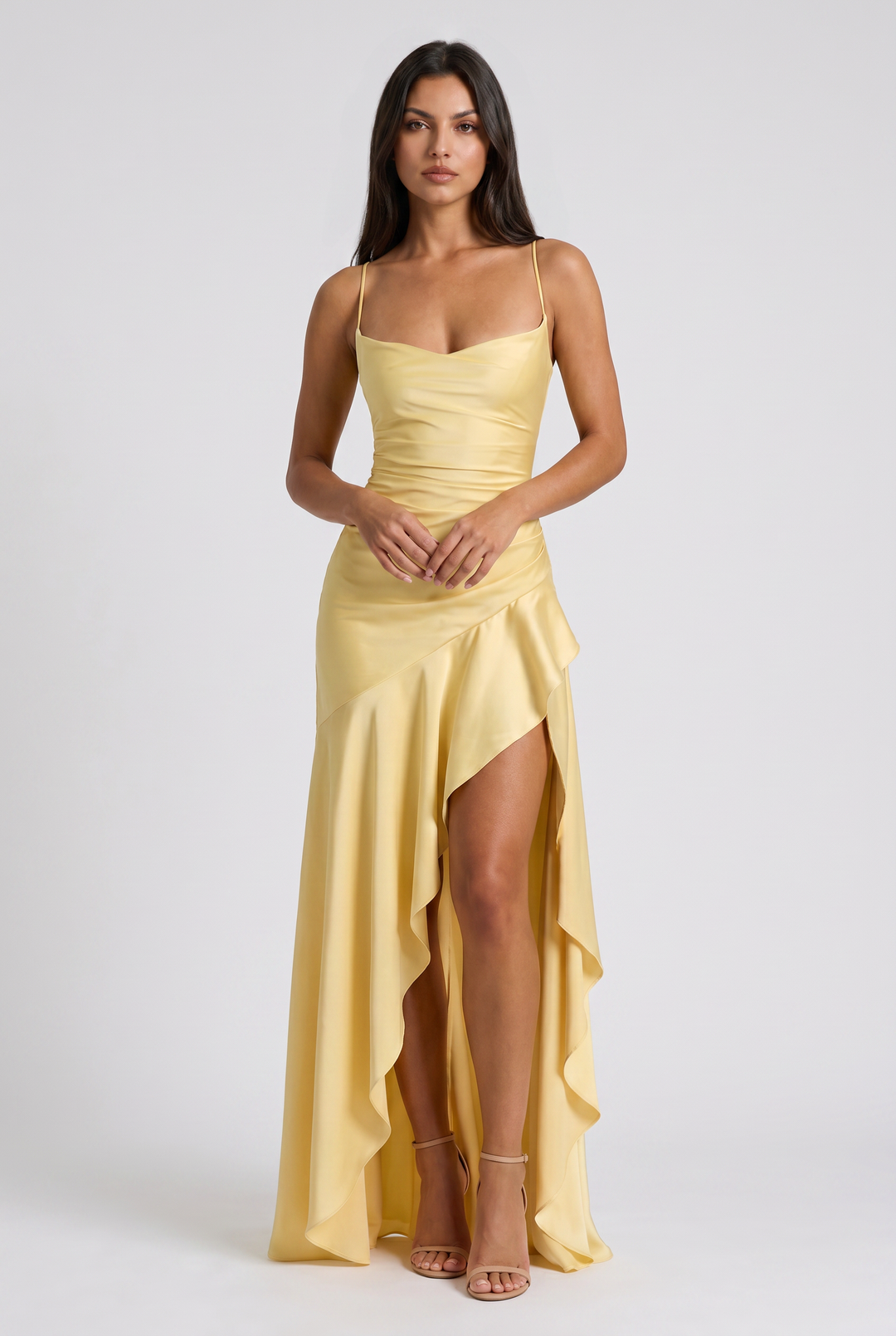 Ruby - Asymmetrical Draped Maxi Dress