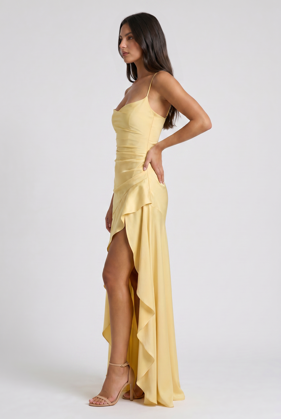 Ruby - Asymmetrical Draped Maxi Dress