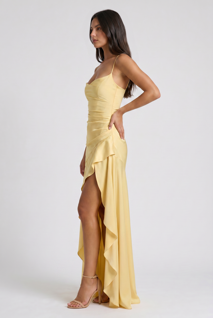 Ruby - Asymmetrical Draped Maxi Dress