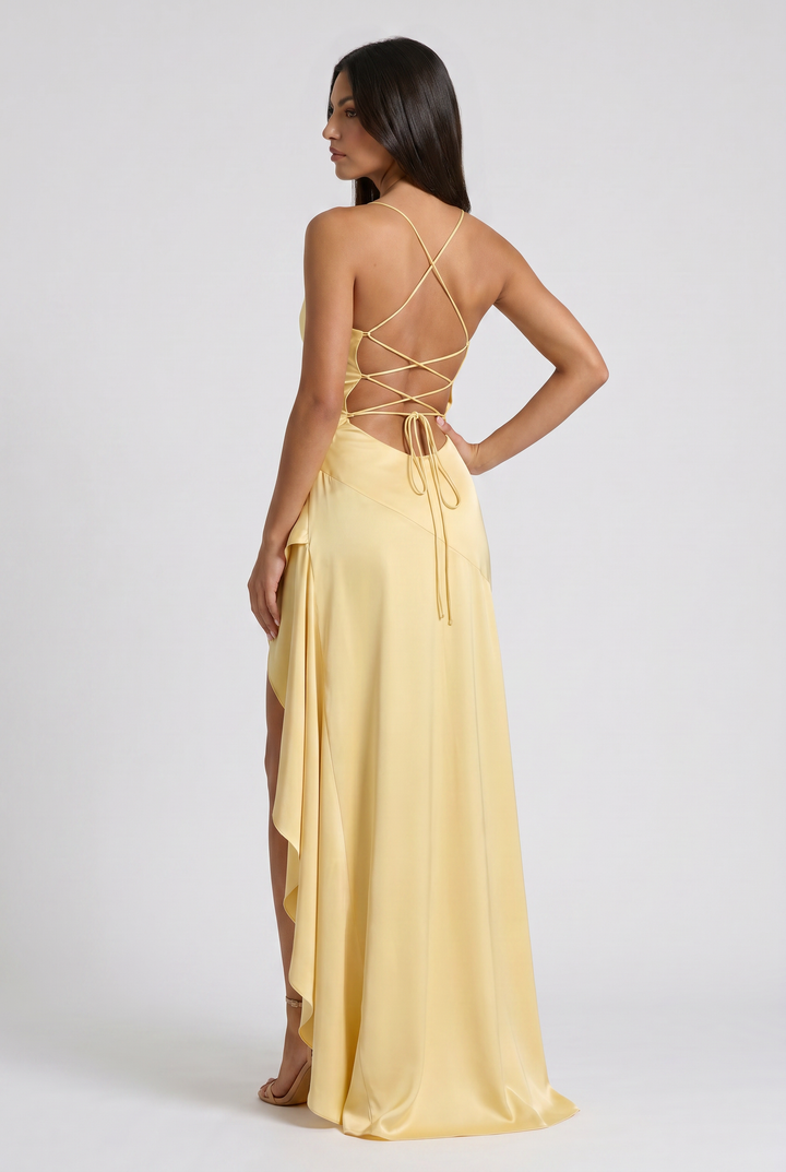 Ruby - Asymmetrical Draped Maxi Dress