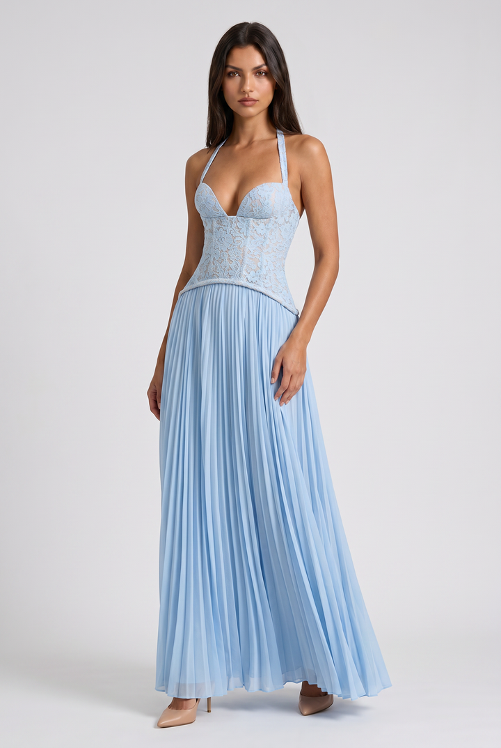 Charlotte - Pleated Skirt Lace Dress