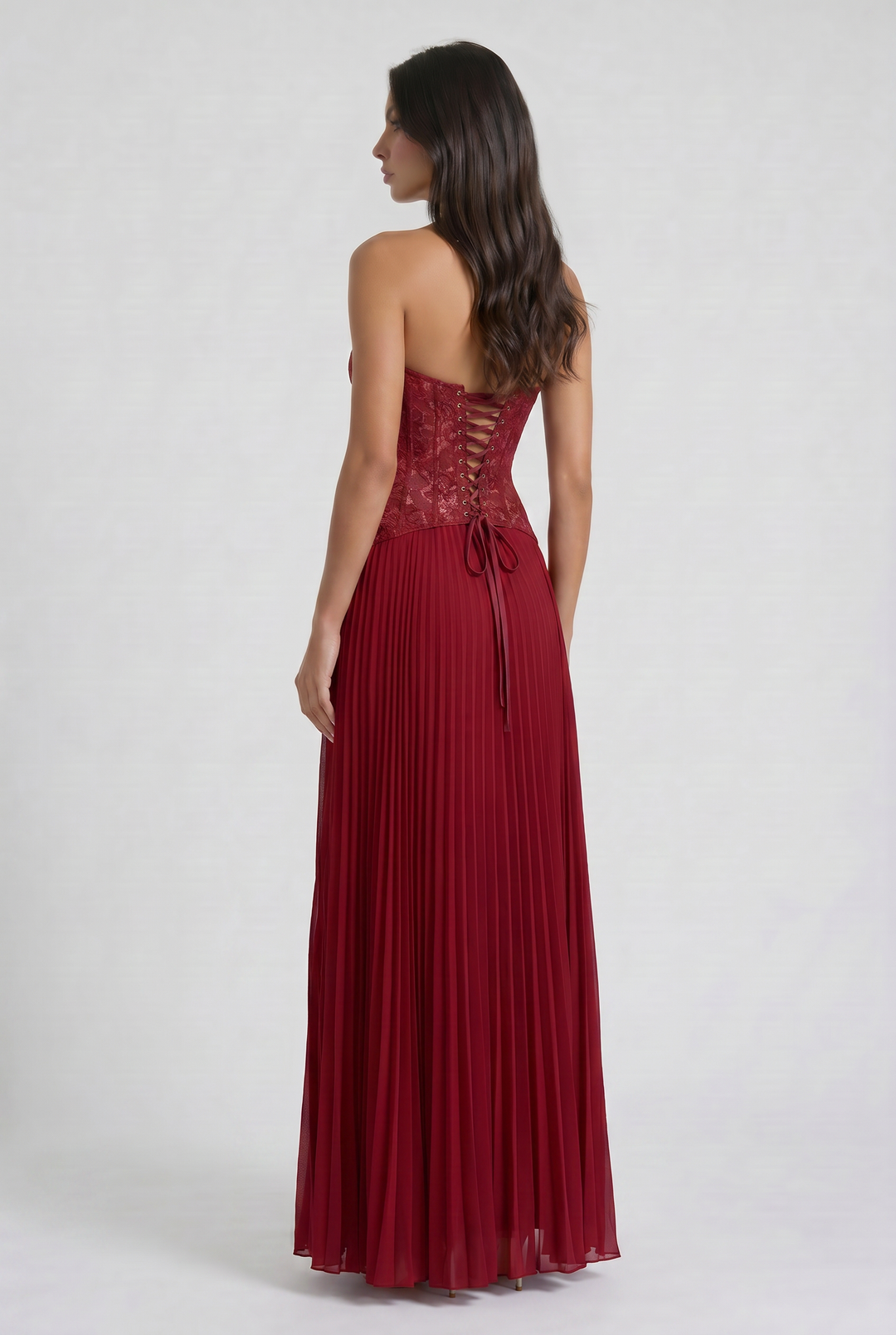 Charlotte - Pleated Skirt Lace Dress