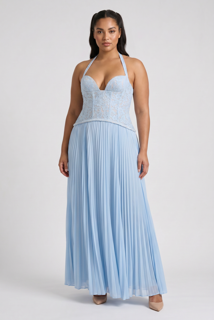 Charlotte - Pleated Skirt Lace Dress