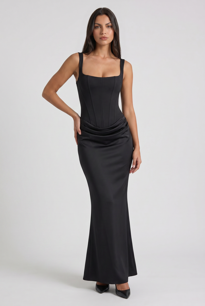 Harper - Flowing Satin Maxi Dress