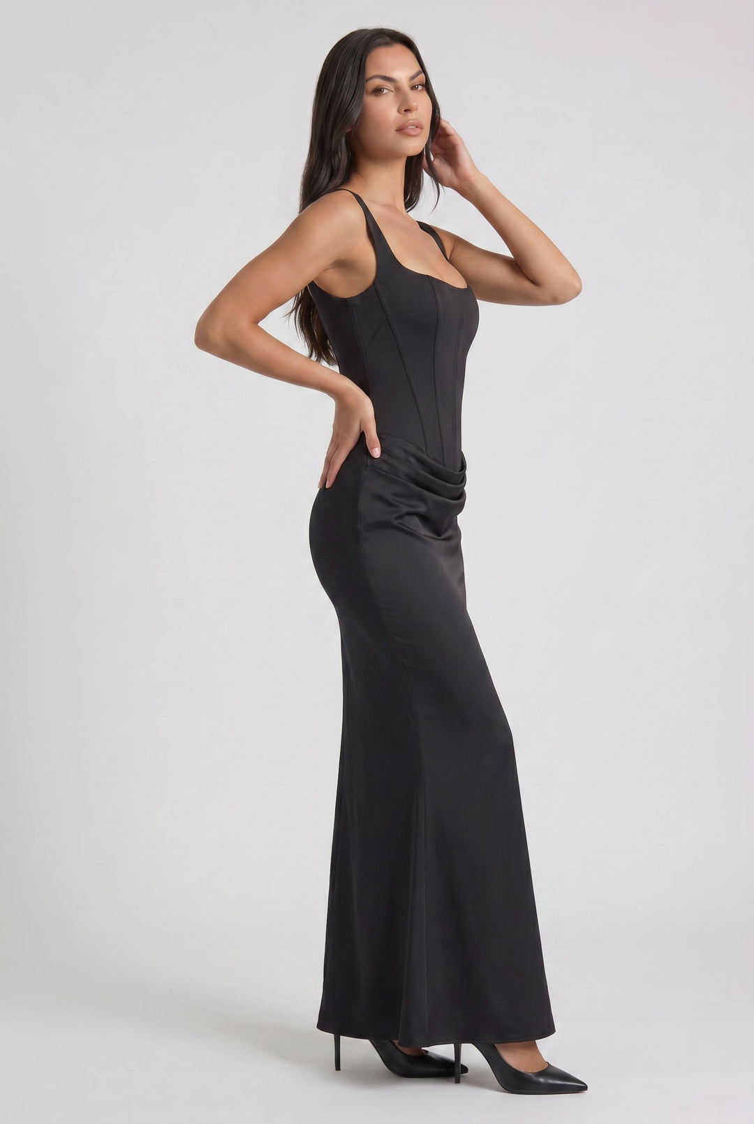 Harper - Flowing Satin Maxi Dress