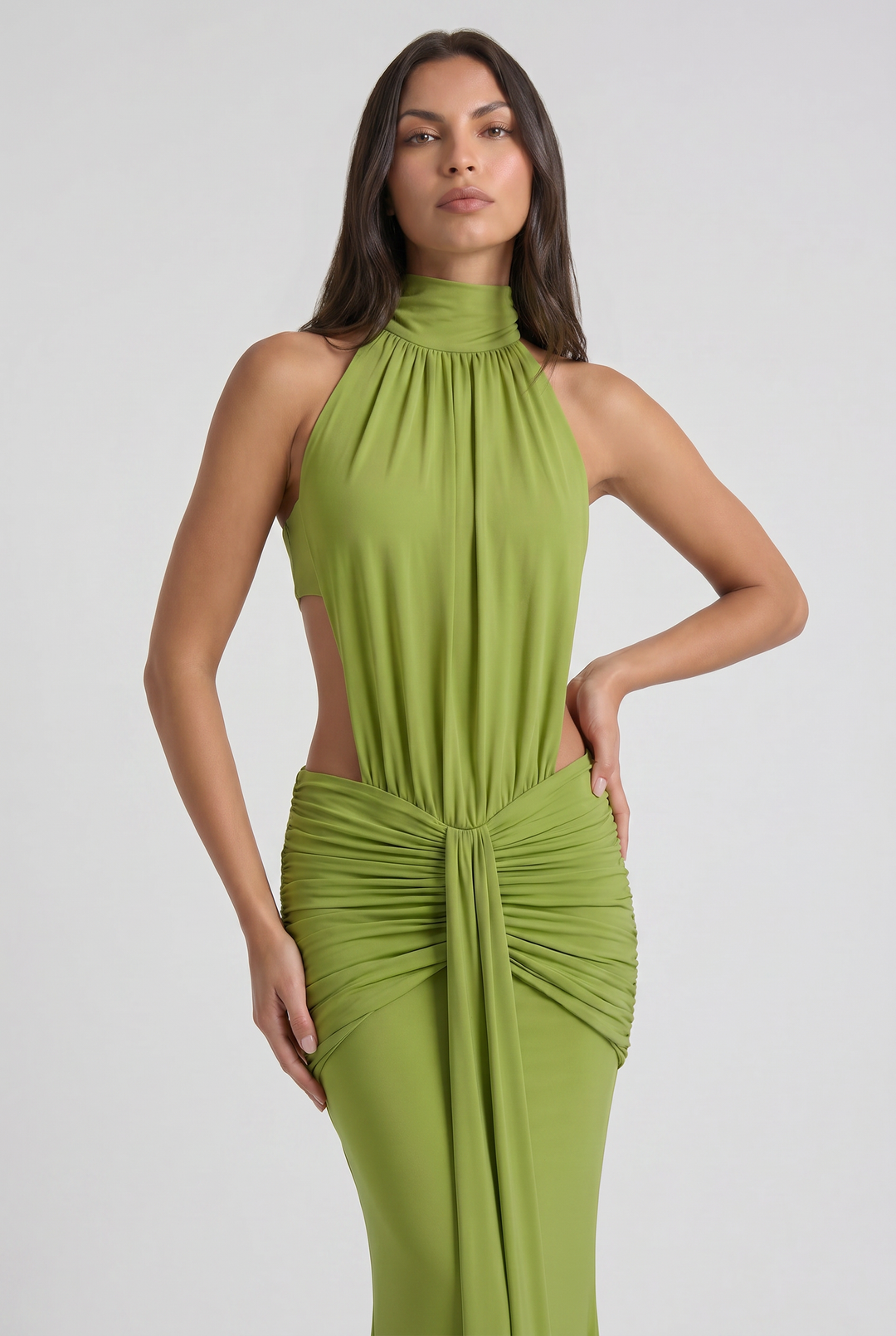 Aria - Draped Halter Evening Dress