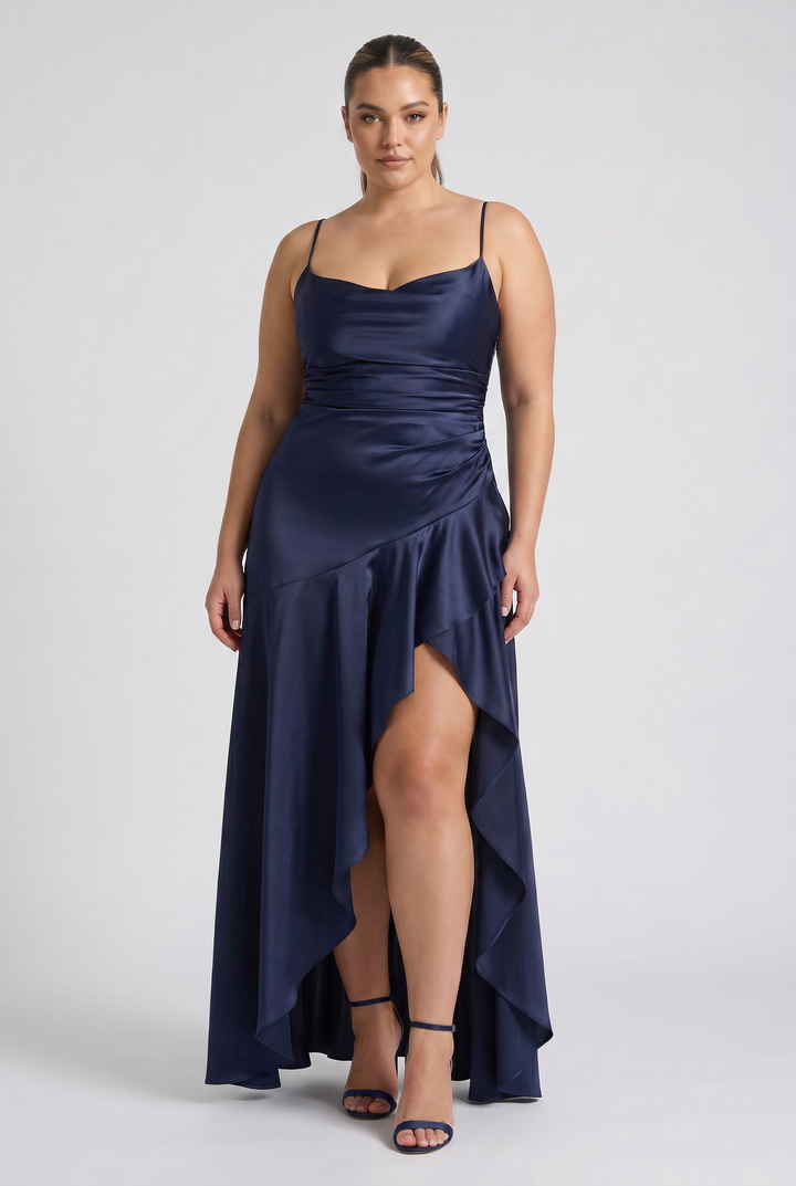 Ruby - Asymmetrical Draped Maxi Dress