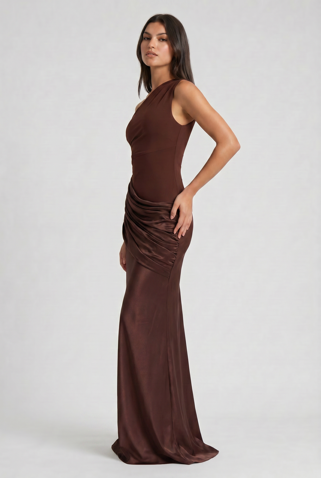 Hallie - Pleated Satin Maxi Dress
