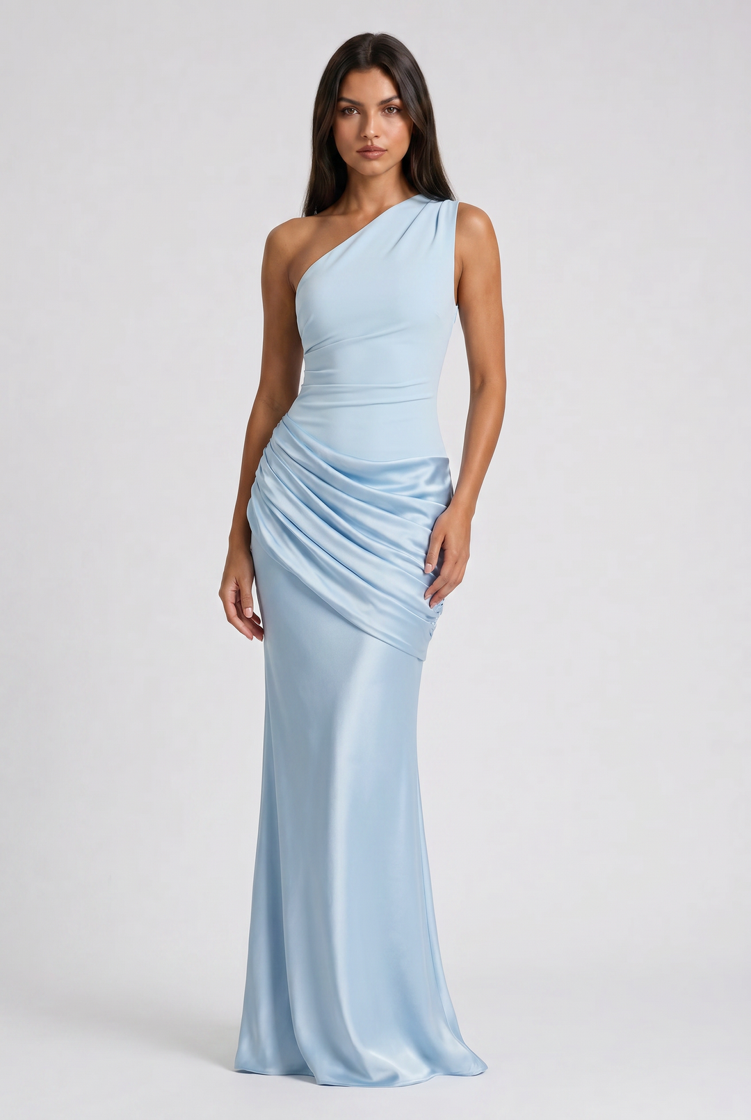 Hallie - Pleated Satin Maxi Dress
