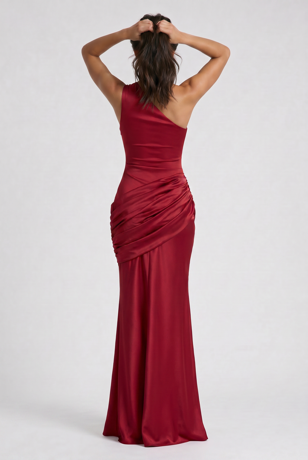 Hallie - Pleated Satin Maxi Dress