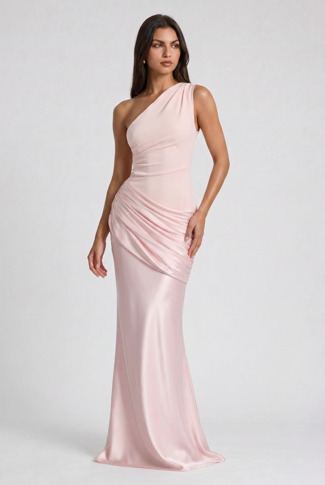 Hallie - Pleated Satin Maxi Dress