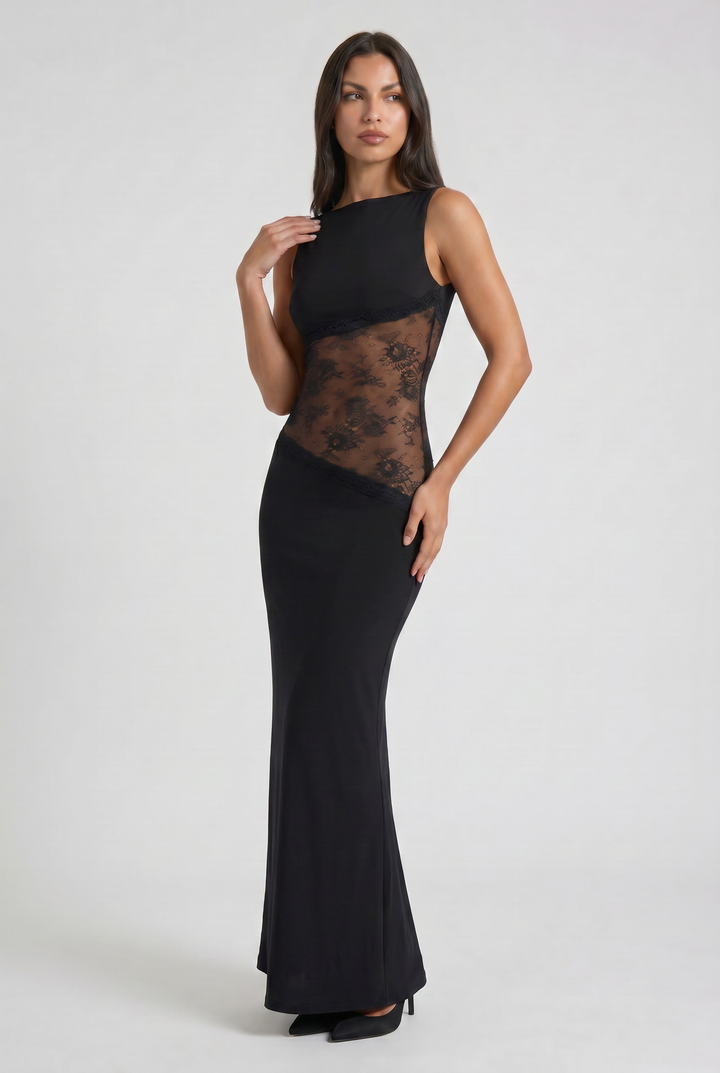 Eva - Sheer Waist Evening Dress