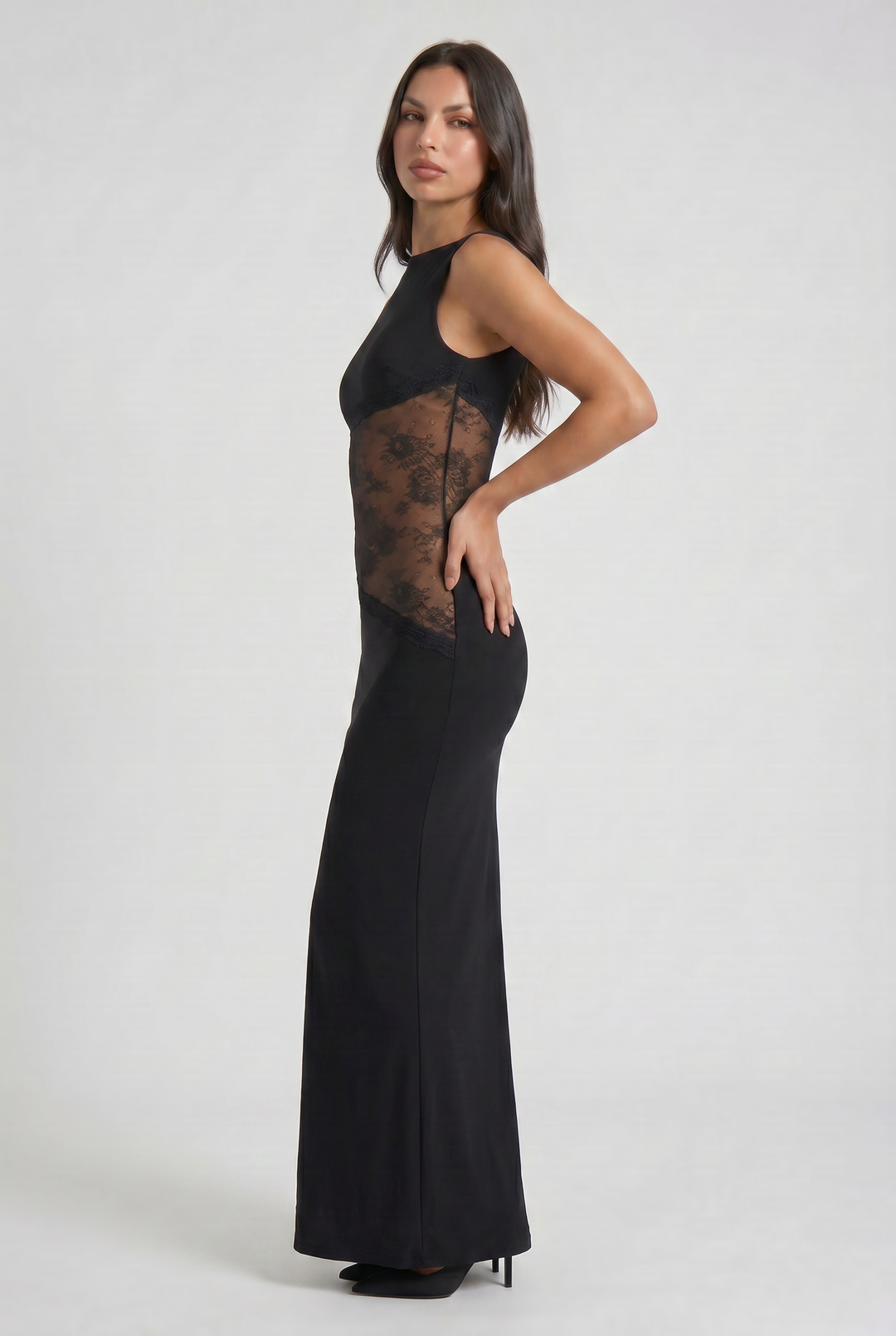 Eva - Sheer Waist Evening Dress