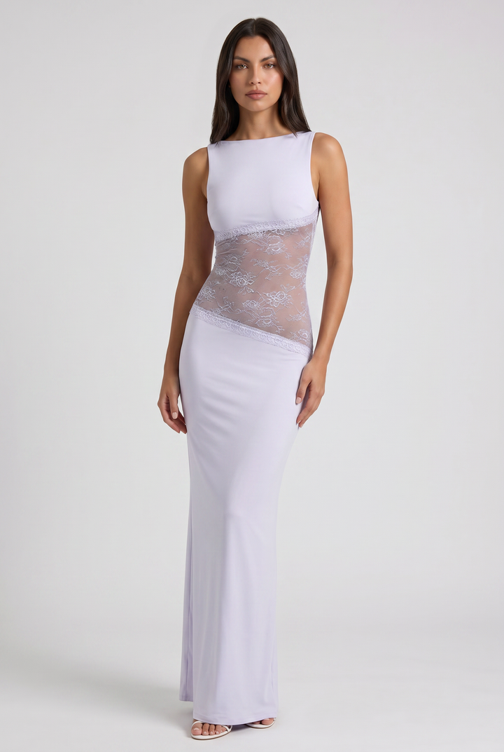 Eva - Sheer Waist Evening Dress