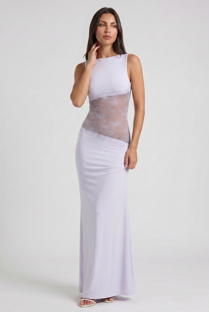 Eva - Sheer Waist Evening Dress