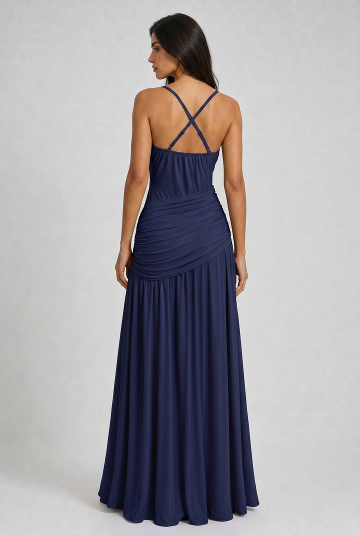 Luna - Draped Skirt Formal Dress