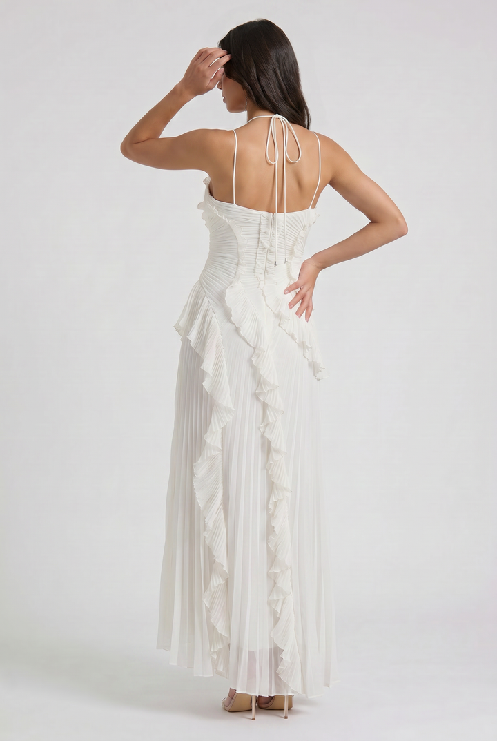 Emily - Pleated Ruffle Maxi Dress