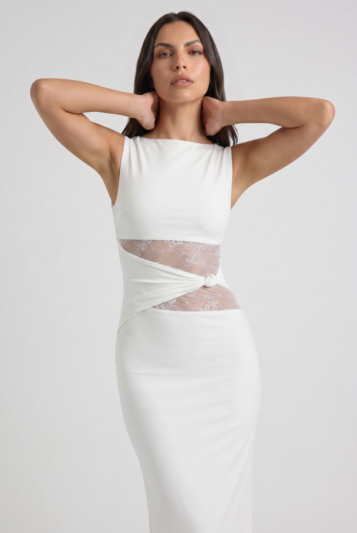 Brooke - Lace Up Maxi Dress